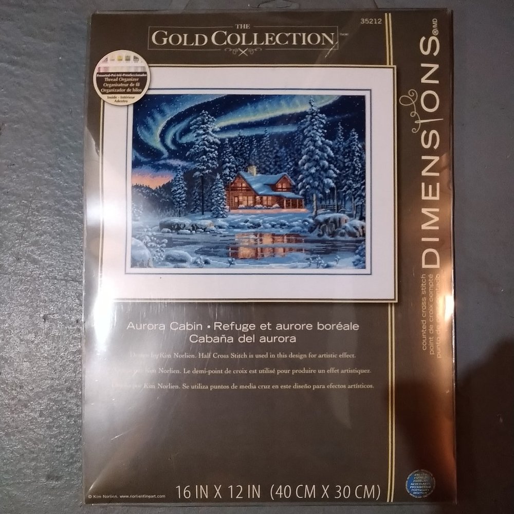 Dimensions Gold Collection Counted Cross Stitch Kit - Aurora Cabin